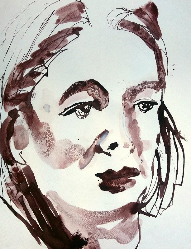 Ink woman portrait by Ilaria Berenice