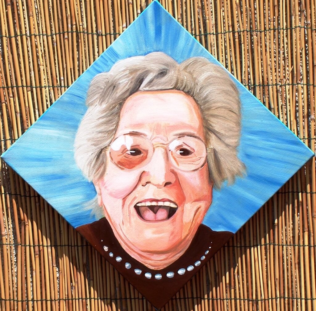 Oil painting elderly woman portrait by Ilaria Berenice