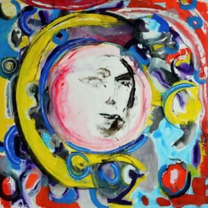 Fly me to the moon - Painting by Ilaria Berenice and Paolo Amoretti